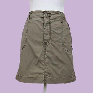beige khaki y2k cargo mini skirt with built in shorts skort girly preppy downtow